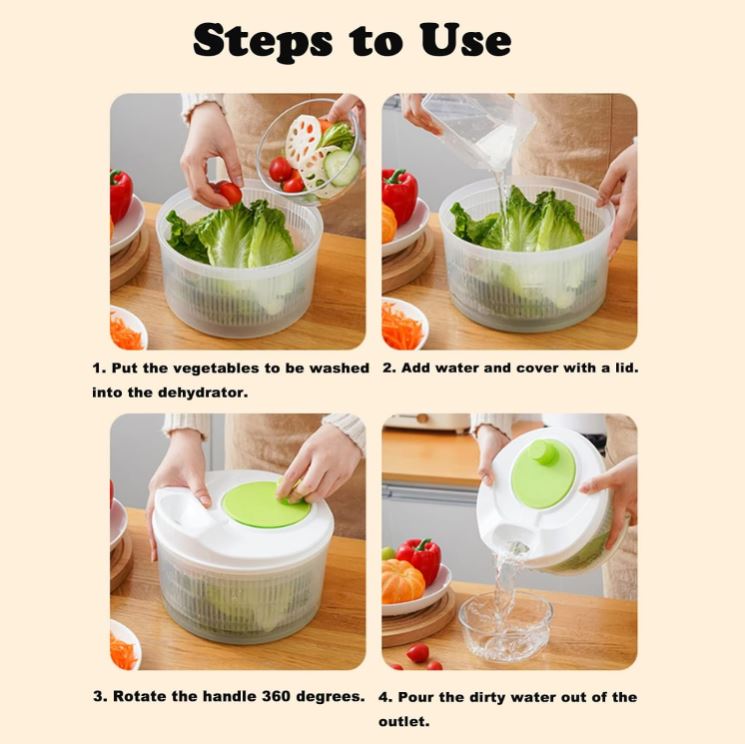FreshSpin™:El Colador 3 en 1 para Ensaladas Frescas, Frutas y Verduras Siempre Listas 🥗