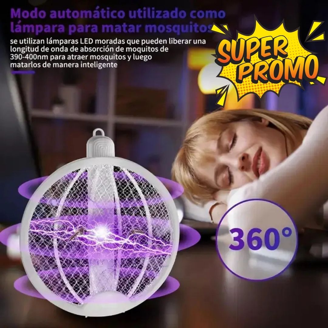 Matamoscas Eléctricos Plegables, Dispositivos Portátiles para Insectos con Función de Atracción de Luz Morada