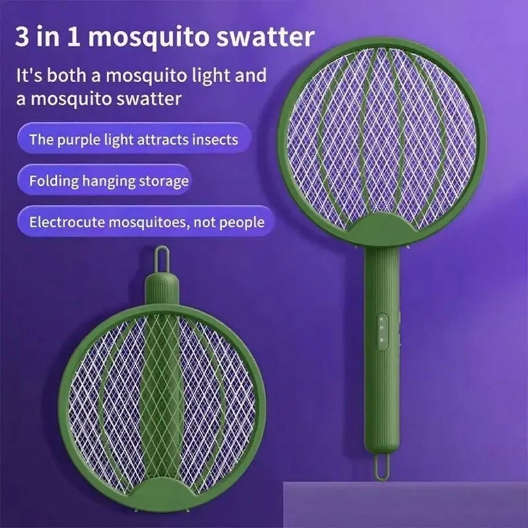 Matamoscas Eléctricos Plegables, Dispositivos Portátiles para Insectos con Función de Atracción de Luz Morada