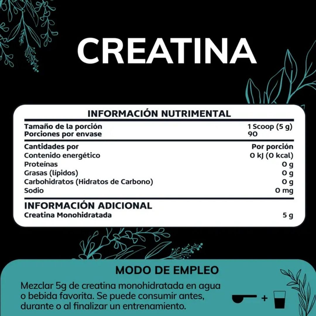 Creatina Monohidrato Micronizada 450g | Alta Pureza con Cuchara Dosificadora - PLATINUN