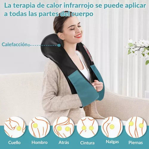 5 En 1 Masajeador Eléctrico Cuello Hombro Calor 3 Velocidades💆♀️
