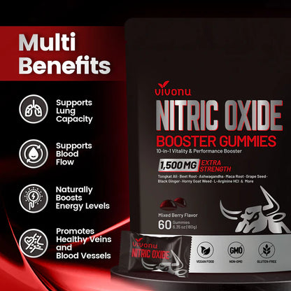 VIVONU Tabletas de Óxido Nítrico para Dos Meses, 60 Tabletas Gelatinosas.