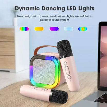 Parlante Portátil Bluetooth - Karaoke con 2 micrófonos
