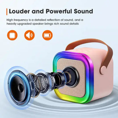 Parlante Portátil Bluetooth - Karaoke con 2 micrófonos