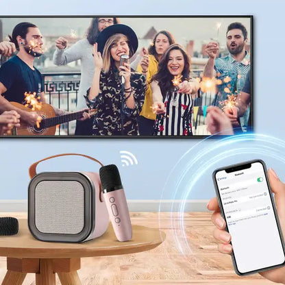 Parlante Portátil Bluetooth - Karaoke con 2 micrófonos