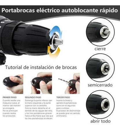 Taladro INALAMBRICO 🧰 Kit De Destornillador Eléctrico 12v