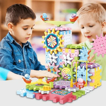 Engranajes eléctricos 166 pcs rompecabezas 3D modelo Kits de construcción bloques de ladrillos de plástico juguetes educativos para niños regalos de navidad