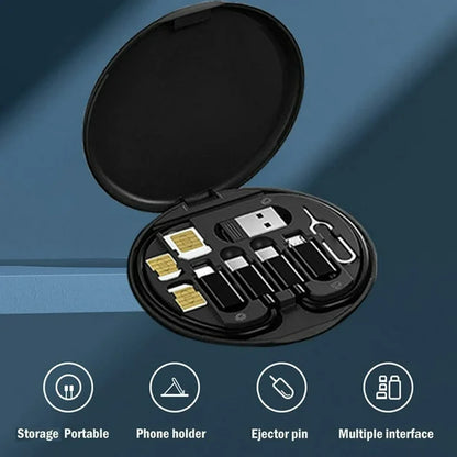 Caja de almacenamiento de cables de datos portátil multifuncional Sin espejo