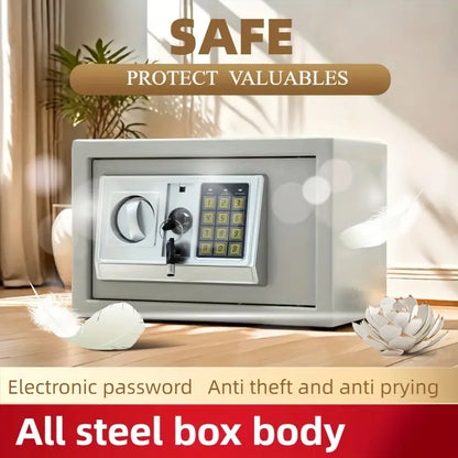 Caja Fuerte Electronica - Bisagras Interiores a Prueba de Manipulaciones y Acolchado de Alfombra Caja Fuerte Pequeña con Llave y Codigo Caja de Seguridad para Dinero/Documentos/Joyas