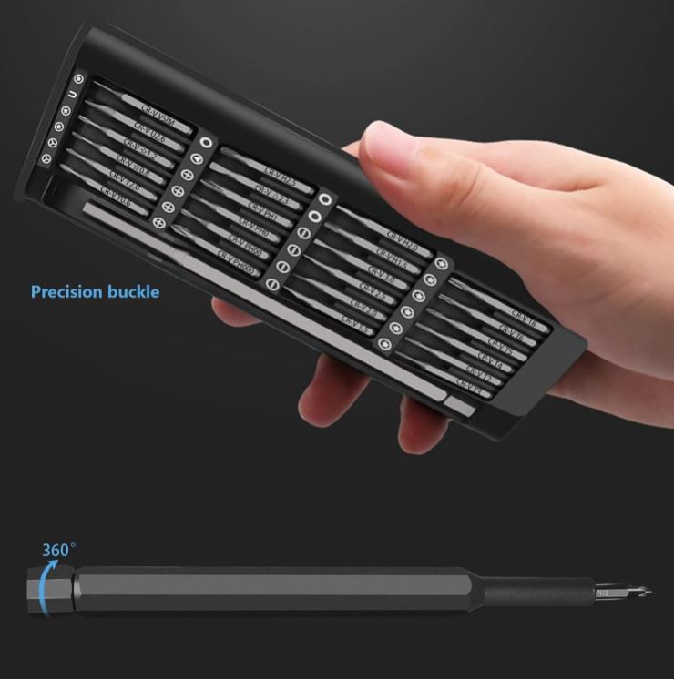 Juego de destornilladores de precisión magnéticos, 25 en 1 con mini juego de destornilladores de bolsillo de 24 piezas, juego de reparación pequeño para teléfono móvil/PC/Came