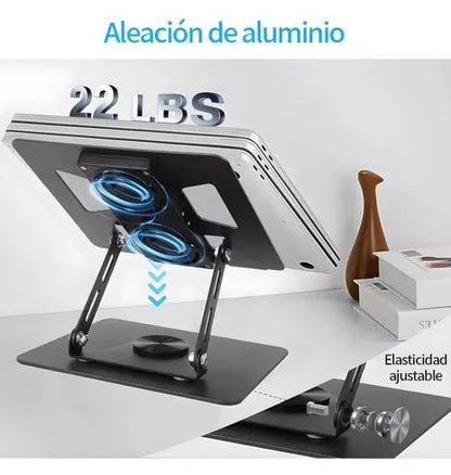 CoolStand™ Pro :🧊⚙️ Soporte con ventilador que cuida tu laptop y tu postura