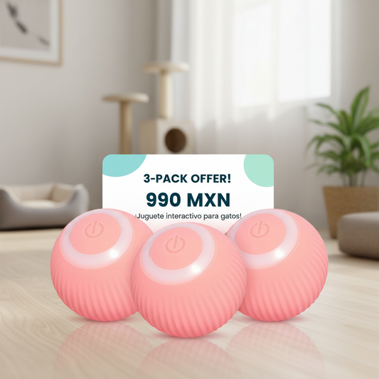 3 pelotas interactiva para gatos: rueda automáticamente, se divierte, se burla, juguete eléctrico para el ejercicio y el entretenimiento de los gatos: atrae a su mascota.