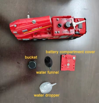 Camión de bomberos con rociador de agua, escala 1:32, modelo de escalera, coches de juguete, sonido, luz, puertas extraíbles, colección de vehículos abiertos, regalo para niños