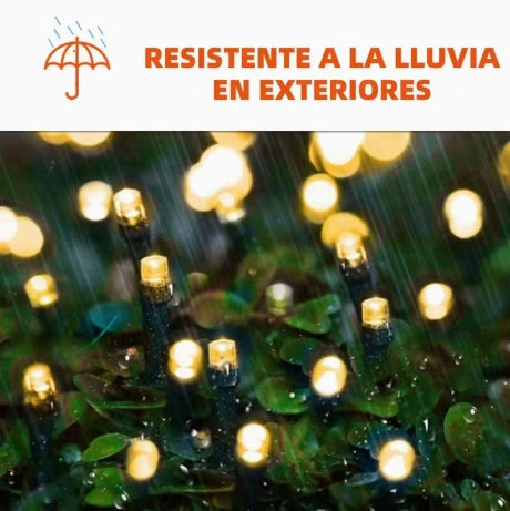 Luces de Navidad, 30M 300LED Luces de Navidad Blanco Cálido, Luces para Árbol de Navidad con Panel Solar, Serie de Luces Impermeables, Cadena de Luces LED para Interior y Exterior, Fiestas, Jardín