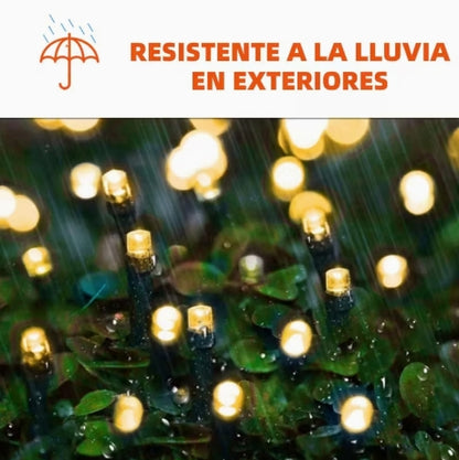 Luces de Navidad, 30M 300LED Luces de Navidad Blanco Cálido, Luces para Árbol de Navidad con Panel Solar, Serie de Luces Impermeables, Cadena de Luces LED para Interior y Exterior, Fiestas, Jardín