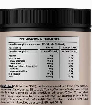 Café Potenciado con Hongos Adaptógenos Melena De León, Chaga y Shiitake | Bajo en Calorías y Bajo Índice Glicémico | Sabor de Capuchino