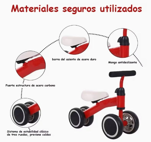 Bicicleta de equilibrio de 4 ruedas: Una bicicleta de equilibrio con 4 ruedas, bicicleta caminadora: Una bicicleta para aprender a caminar