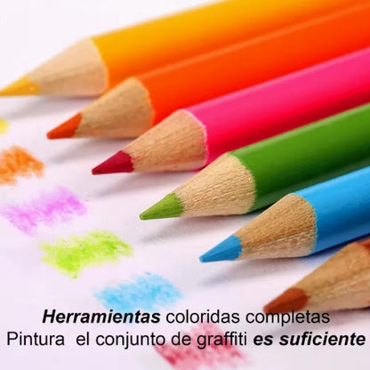 Set de Arte de Caligrafía y Pintura de 168 piezas,  Contiene  Lápices de Colores, Colores Completos, Material Duradero, Adecuado para la Escuela, Pintura en Casa, Bocetos al Aire Libre, Aula, Etc.