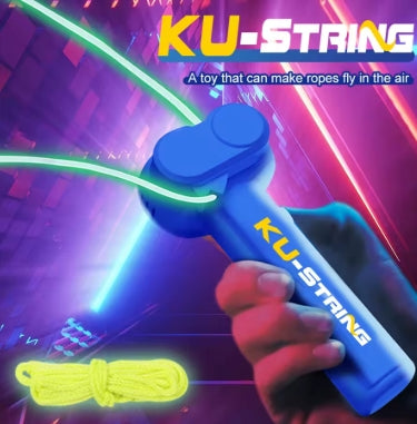 Juguetes para niños con cuerda de cuerda que brillan en la oscuridad Lanzador de cuerda de cuerda Portátil luminoso para aliviar el estrés de cuerdas para niños