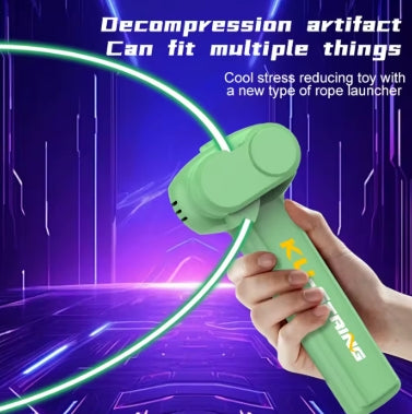 Juguetes para niños con cuerda de cuerda que brillan en la oscuridad Lanzador de cuerda de cuerda Portátil luminoso para aliviar el estrés de cuerdas para niños