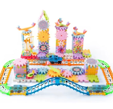 Engranajes eléctricos 166 pcs rompecabezas 3D modelo Kits de construcción bloques de ladrillos de plástico juguetes educativos para niños regalos de navidad