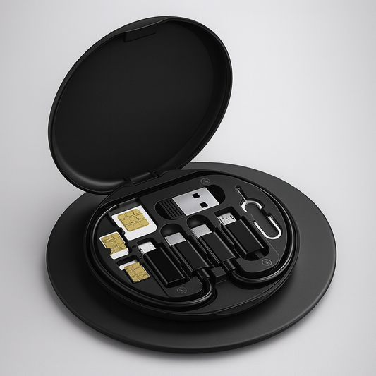 Caja de almacenamiento de cables de datos portátil multifuncional Sin espejo