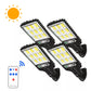 PACK x 4 Luces LED con sensor de movimiento PANEL SOLAR, CONTROL REMOTO! Super Brillante