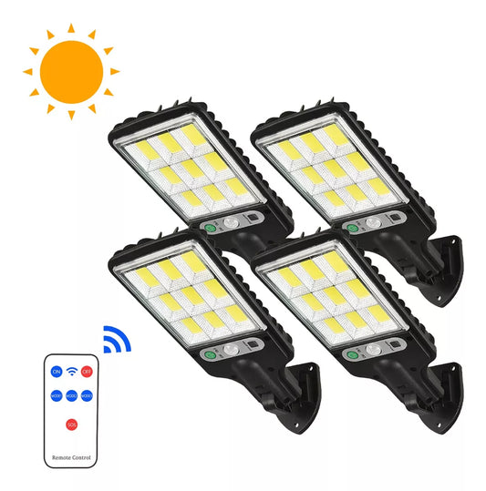 PACK x 4 Luces LED con sensor de movimiento PANEL SOLAR, CONTROL REMOTO! Super Brillante