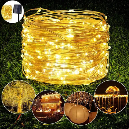 Serie de luces de alambre de cobre solar 32 m
