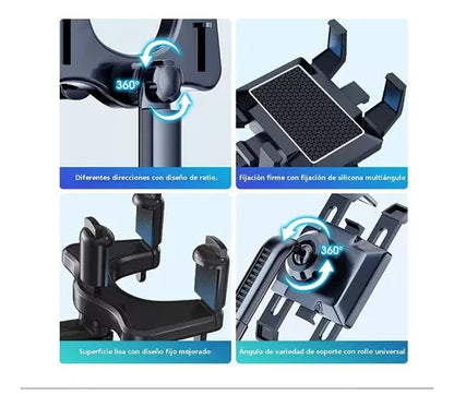 Soporte Para Teléfono📱 Con Espejo Retrovisor Giratorio De 360
