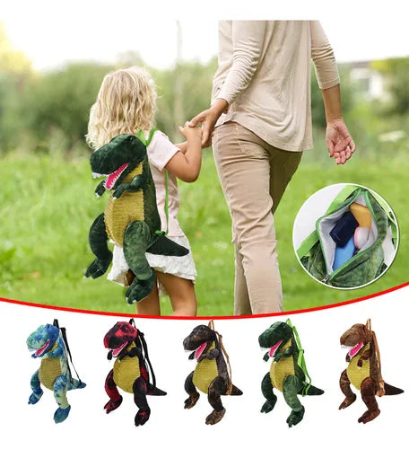 Mochila de Dinosaurio de Felpa con Luz y Sonido mochila realista de dinosaurio de peluche 3D