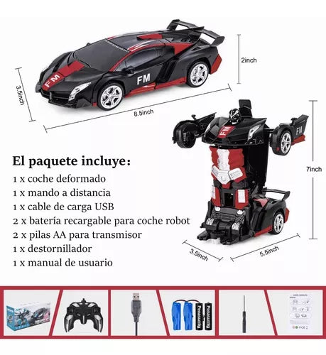 Lamborghini RECARGABLE Control Remoto Transformers 🤖