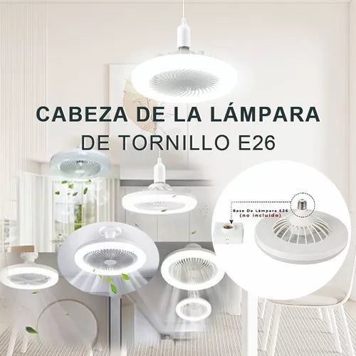 Ventilador + Luz Led FOCO ⚡ Silencioso y Moderno 3 Modos!