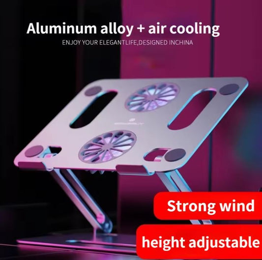 CoolStand™ Pro :🧊⚙️ Soporte con ventilador que cuida tu laptop y tu postura