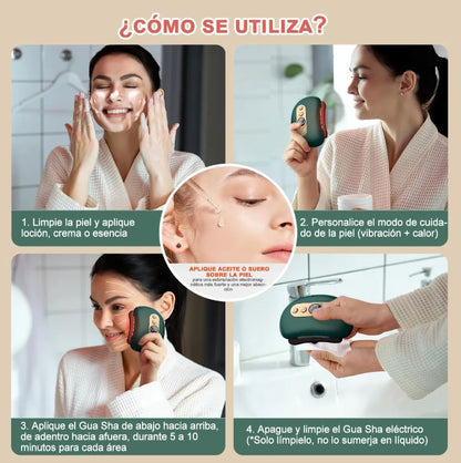 GlowStone™:Masajeador Facial con Calor, Vibración y Luz Roja