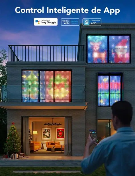 Cortina luces LED Inteligente , resistente al agua con app RGB