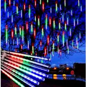 LLuvia de luces meteoro multicolor de  tubos 3.5 m de ancho