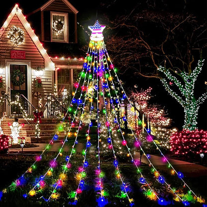 Cascada navideña de colores