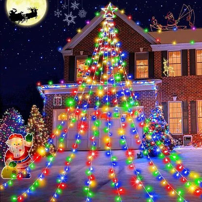 Cascada navideña de colores