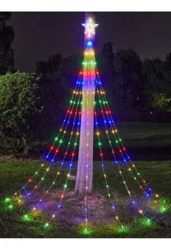 Cascada navideña de colores