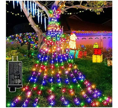 Cascada navideña de colores