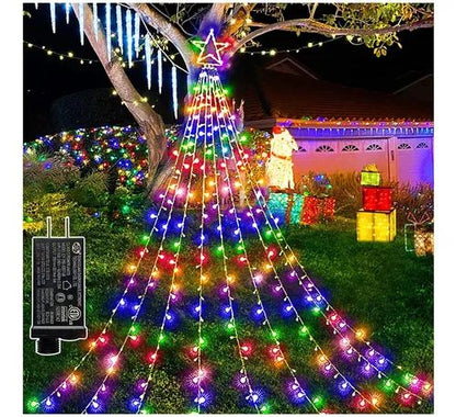 Cascada navideña de colores