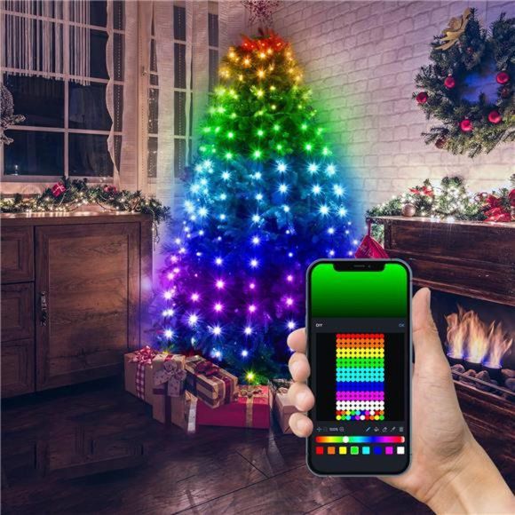 Luz led 10 m con aplicación Bluetooth para árbol de navidad