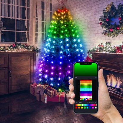 Luz led 10 m con aplicación Bluetooth para árbol de navidad