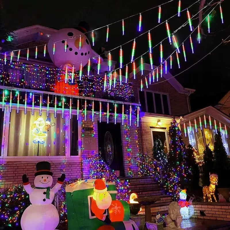 LLuvia de luces meteoro multicolor de  tubos 3.5 m de ancho