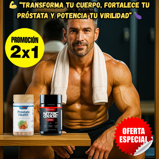 Óxido Nítrico 2 Promax™ + Prostate Health en pack 2x1: Rendimiento, energía y salud masculina (Copia)