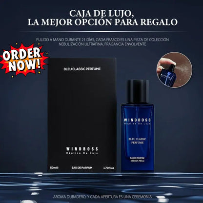Perfume para hombre Windboss Blue EDP | Aroma amaderado y cítrico | Fragancia distinguida inspirada en la elegancia clásica | 50 ml 1.7 oz
