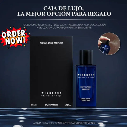 Perfume para hombre Windboss Blue EDP | Aroma amaderado y cítrico | Fragancia distinguida inspirada en la elegancia clásica | 50 ml 1.7 oz