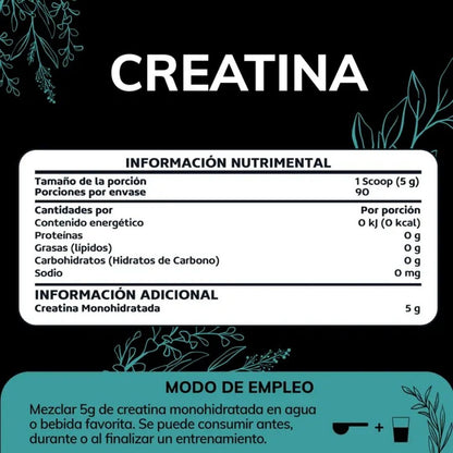 Creatina Monohidrato Micronizada 450g | Alta Pureza con Cuchara Dosificadora - PLATINUN