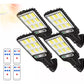 PACK x 4 Luces LED con sensor de movimiento PANEL SOLAR, CONTROL REMOTO! Super Brillante